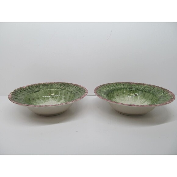Fitz And Floyd Asparagus Set Of 2 Vintage 8 3/8" X 2" Embossed Bowls READ COND - Picture 1 of 16